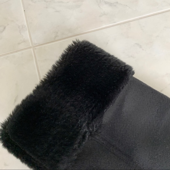 Black Winter Coat Faux Leather & Fur - Picture 5 of 6